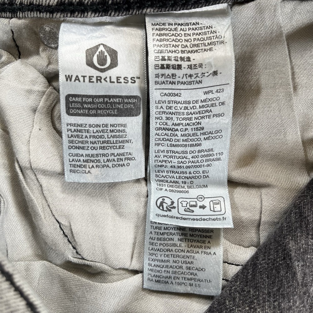 Levis 502 HI-BALL Mens Dark Gray Acid Wash Jeans 32x31 Cotton Blend Stretchy NWT - Picture 13 of 15